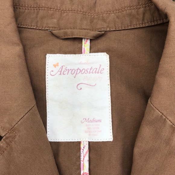 Aeropostale cotton brown blazer medium - Picture 7 of 16
